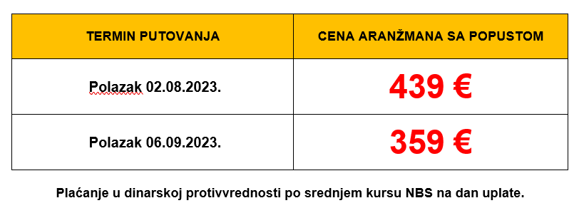 CENOVNIK SARANDA 2023